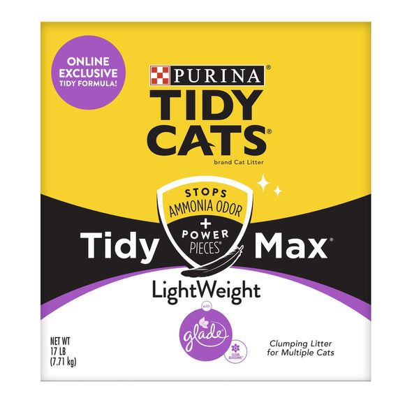 Purina Tidy Cats Clumping, Lightweight, Multi Cat Litter, Tidy Max Glade Clean Blossoms Formula - 17 lb. Box