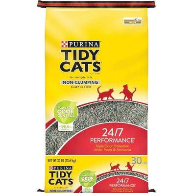 Purina Tidy Cats Non-Clumping Cat Litter,24/7 Performance Multi-Cat Litter-30 lb. Bag - Pets Equips